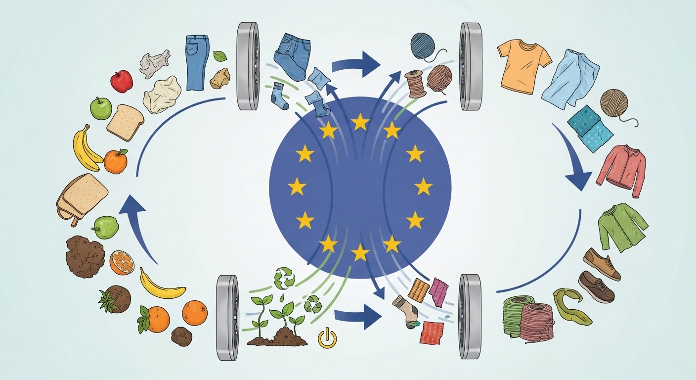 La directive-cadre de l'UE sur les déchets est en cours de renouvellement La transformation des déchets alimentaires et textiles commence